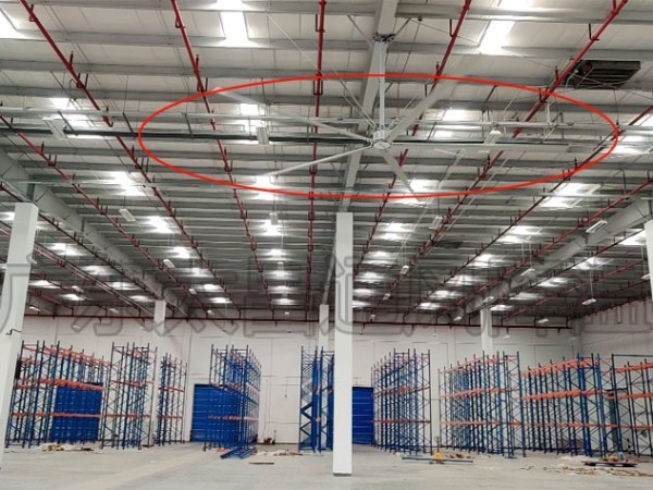 大型倉儲物流中心工業大風扇安裝案例